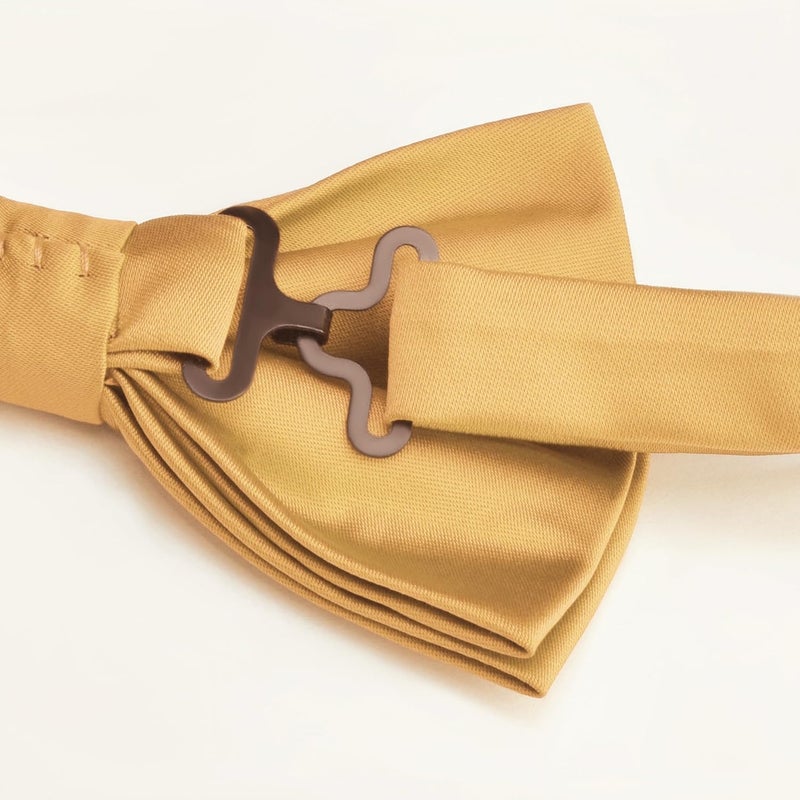 Branduce Mens Solid Color Double Fold Pre-tied Bow Tie and Pocket Square Set - Image 4